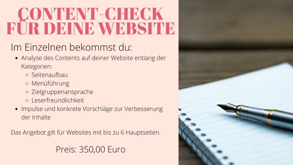 Content Check für deine Website - Preise und Leistungen